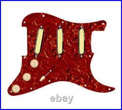 Custom Gold Foils 7 way Loaded Pickguard Tortoise/Cream for Strat Guitars 920D