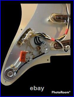 Custom Strat Vintage Pre-Wired Loaded SSS Pickguard White CTS Pots(fits Fender)