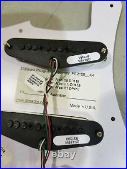 DIMARZIO Area Model Strat Stratocaster Prewired Loaded Pickguard White