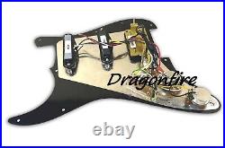 Dragonfire Prewired-Loaded Strat Pickguard HSS, Vintage Style #2 with Black Pups