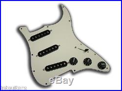 Dragonfire Strat Prewired-Loaded PURE NOISELESS Guard, Aged White with Black Pups