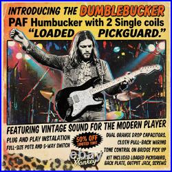 Dumblebucker Loaded PickGuard Plug&Play CTS Pots orange drops upgrade in minutes
