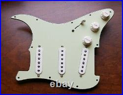 Fender Custom Shop 69 Pickups Loaded Strat Pickguard 8 Hole White on Mint Green