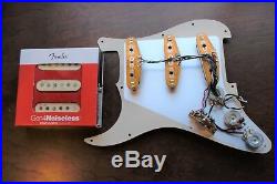 Fender Gen 4 Noiseless Loaded Strat Guitar Pickguard Aged White on Black USA