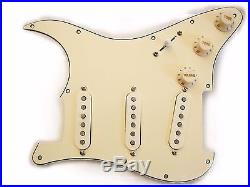 Fender Hot Noiseless Loaded Strat Pickguard Aged Cream 7 Way Made in USA