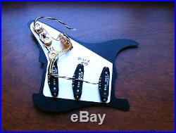 Fender Hot Noiseless Loaded Strat Pickguard Aged White on Tortoise 7 Way USA