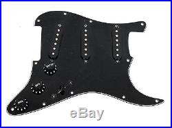 Fender Loaded Strat Pickguard CS Texas Special All Black 7 Way Made in USA