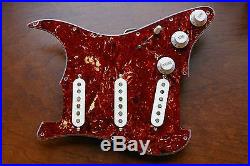 Fender Loaded Strat Pickguard CS Texas Special White on Tortoise 7 Way USA Made