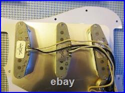 Fender Loaded Strat Pickguard Custom 69 Abby Pickups 8 Hole Cream Gold Anodized