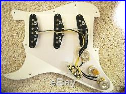Fender Loaded Strat Pickguard Eric Johnson Sig. Pickups White on Blue Pearl USA