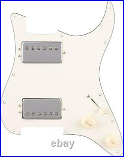 Fender Pre-Wired Strat Pickguard, Quadra Tap HH Humbuckers, Parchment