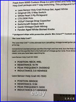 Fender Pre-wired Stratocaster Loaded Pickguard Lace Holy Grail Pickups