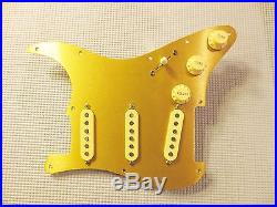 Fender Pure Vintage 59 Loaded Strat Pickguard Aged Cream on Gold Anodized