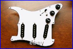 Fender Pure Vintage 59 Loaded Strat Pickguard Black on White 7 Way Made in USA