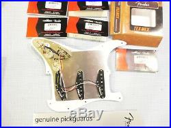 Fender Tex Mex Pickup Loaded Strat Pickguard Aged Cream on Black 11hole or 8hole