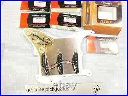 Fender Tex Mex Pickup Loaded Strat Pickguard Cream on Gold Anodized
