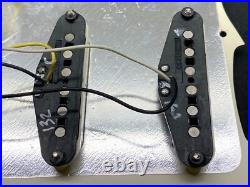 Genuine MIM Fender LOADED PICKGUARD Strat Pickup Set SSS Parchment Stratocaster
