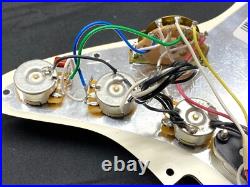 Genuine MIM Fender LOADED PICKGUARD Strat Pickup Set SSS Parchment Stratocaster