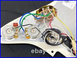 Genuine MIM Fender LOADED PICKGUARD Strat Pickup Set SSS Parchment Stratocaster