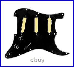 Gold Foil Pickups 5 way Loaded Pickguard Black for Strat Guitars 920D