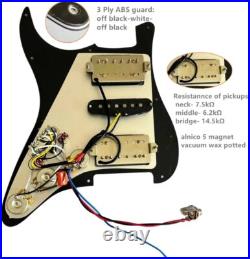 HSH Prewired Loaded Pickguard with Alnico 5 Pickups for Fender Strat Guitar