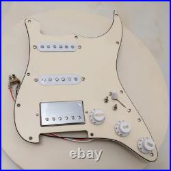 HSS Cream Guitar Loaded Prewired Pickguard Plate, Alnico Pickups Fit Strat ST