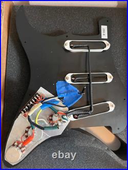 Lace Sensor 44513-02 Blue/Silver/Red Loaded Stratocaster Pickguard Black