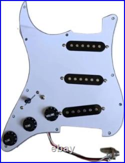 Left-Handed SSS Prewired Strat Guitar Pickguard Set Loaded Strat Scratchplate