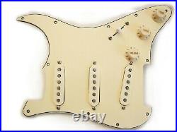 Lindy Fralin Loaded Prewired Strat Pickguard High Output 8 Hole All Aged Cream