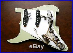 Lindy Fralin Loaded Prewired Strat Pickguard High Output Aged Cream on Black