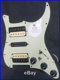 Loaded HSH Strat Pickguard with a Single Coil Size Railcaster Middle WithMods