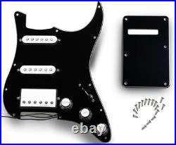 Loaded SSH Strat Pickguard Black Alnico V Pickups Wax Potted 500k Pots