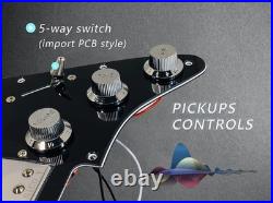 Loaded SSH Strat Pickguard Black Alnico V Pickups Wax Potted 500k Pots