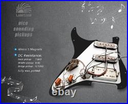Loaded SSH Strat Pickguard Black Alnico V Pickups Wax Potted 500k Pots