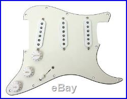 Loaded Strat Pickguard Dimarzio Area 58, 67, 61 with 7way Switch White on Parch
