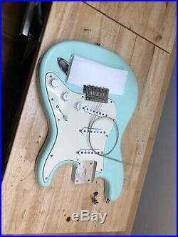 Mjt Ash Strat Body In Sea foam Green Loaded With Callaham And 920d Pickguard