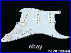 NEW Fender Stratocaster LOADED PICKGUARD Strat Tex Mex White Pearloid 11 Hole