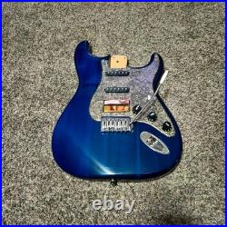 NEW LOADED STRAT BODY STRATOCASTER SEE THOUGH BLUE FINISH With CUSTOM PICKGUARD