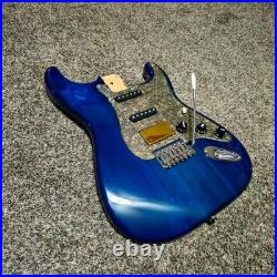 NEW LOADED STRAT BODY STRATOCASTER SEE THOUGH BLUE FINISH With CUSTOM PICKGUARD