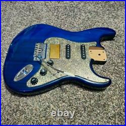 NEW LOADED STRAT BODY STRATOCASTER SEE THOUGH BLUE FINISH With CUSTOM PICKGUARD