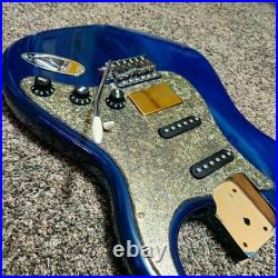 NEW LOADED STRAT BODY STRATOCASTER SEE THOUGH BLUE FINISH With CUSTOM PICKGUARD