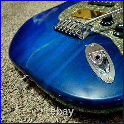 NEW LOADED STRAT BODY STRATOCASTER SEE THOUGH BLUE FINISH With CUSTOM PICKGUARD