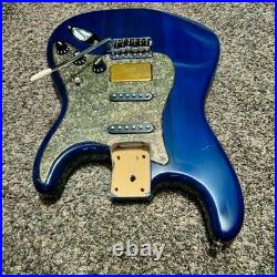 NEW LOADED STRAT BODY STRATOCASTER SEE THOUGH BLUE FINISH With CUSTOM PICKGUARD