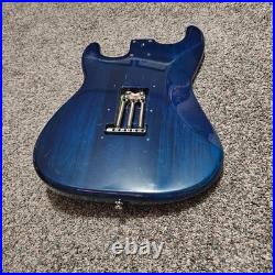 NEW LOADED STRAT BODY STRATOCASTER SEE THOUGH BLUE FINISH With CUSTOM PICKGUARD