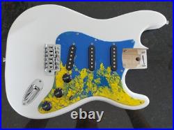 NEW LOADED STRAT BODY STRATOCASTER WHITE With CUSTOM PAINTED PICKGUARD. FAST SHIP NEW LOADED STRAT BODY STRATOCASTER WHITE With CUSTOM PAINTED PICKGUARD. FAST SHIP