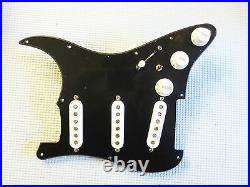 New Fender Loaded Strat Pickguard CS Fat 50s White on Black 7 Way Made in USA