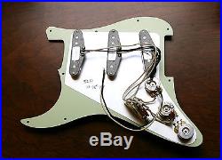 New Fender Loaded Strat Pickguard Custom Shop Abby 69 White on Mint Green US