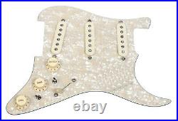 New Fender Loaded Strat Pickguard Hot Noiseless Aged Cream on Aged Pearl USA