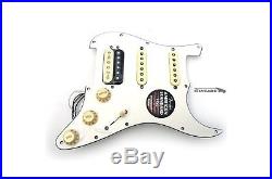 New Fender Lone Star Loaded Strat Pickguard HSS Pearly Gates Zebra on White USA