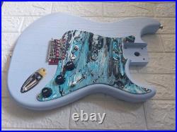 New Loaded Strat Body Stratocaster Robin Egg Blue/ Custom Hand Painted Pickguard New Loaded Strat Body Stratocaster Robin Egg Blue/ Custom Hand Painted Pickguard